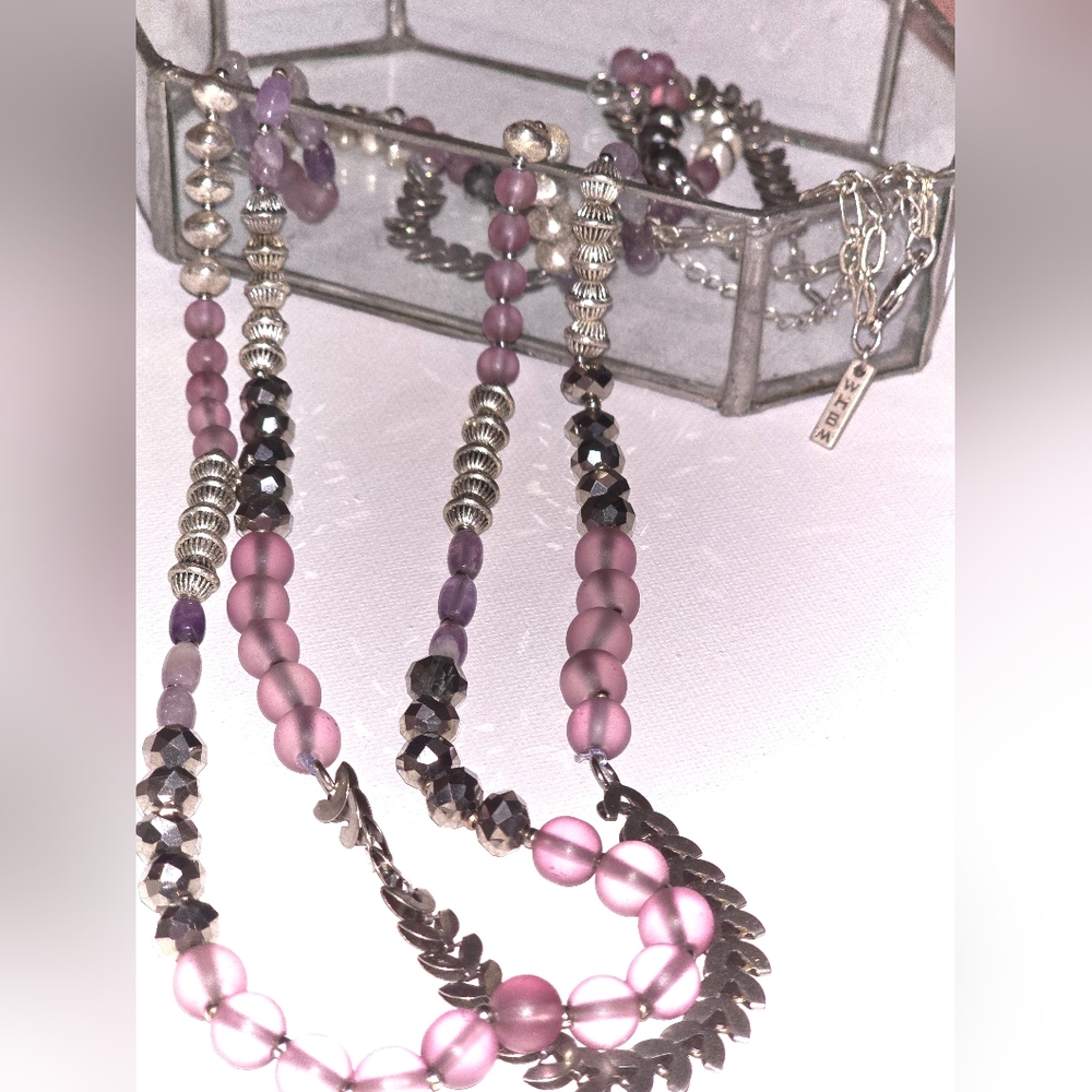 Purple and Silver Necklace/waistchain